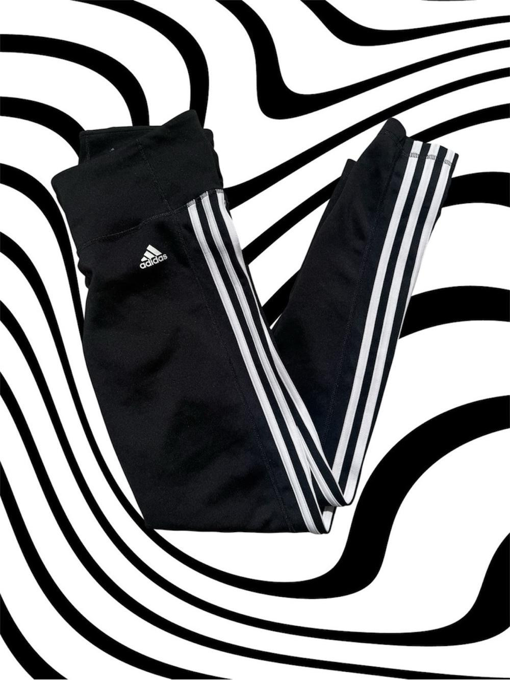 Adidas Women’s Black Three-Stripe Athletic Leggings